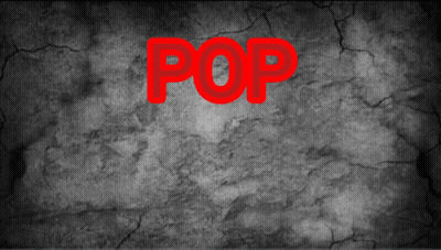 The Word Pop Is Written In Red Letters On A Cracked Wall GIF