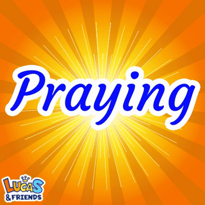 The Word Praying Is On A Yellow Background GIF