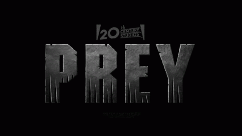 The Word Prey Is On A Black Background With The 20Th Century Studios Logo GIF