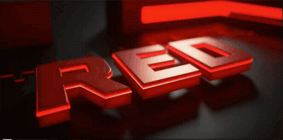 The Word Red Is Glowing Brightly In The Dark GIF