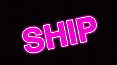 The Word Ship Is Glowing Brightly In Pink On A Black Background GIF