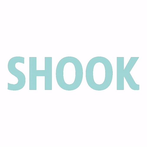 The Word Shook Is Displayed In A Cartoon Style On A White Background GIF