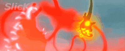 The Word Slick That Is On A Red And Yellow Background GIF