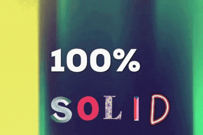 The Word Solid Is On A Blue Background GIF