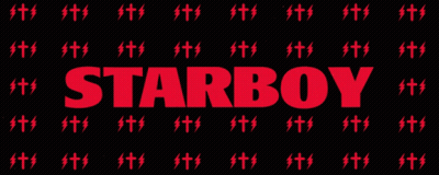 The Word Starboy Is Surrounded By Red Lightning Bolts On A Black Background GIF
