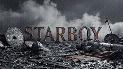 The Word Starboy Is Written In Rusty Metal Letters GIF
