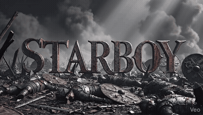 The Word Starboy That Is On A Black And White Background GIF