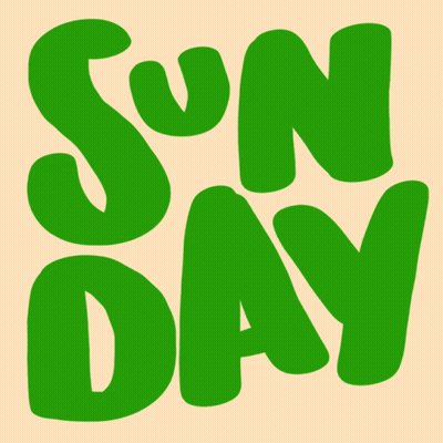 The Word Sunday Is Written In Pink On A Beige Background GIF
