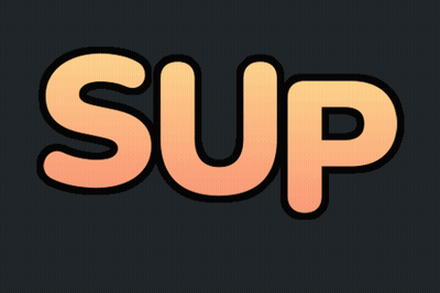 The Word Sup Is Displayed On A Dark Background GIF