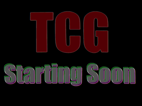 The Word Tcg Is On A Black Background GIF