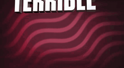 The Word Terrible Is On A Red And White Background GIF