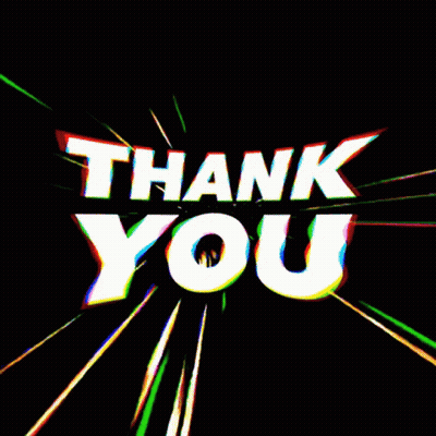 The Word Thank You Is Surrounded By Green And Red Rays GIF