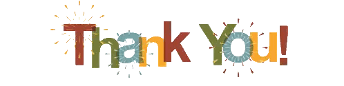 The Word Thank You Is Written In Different Colored Letters Sticker