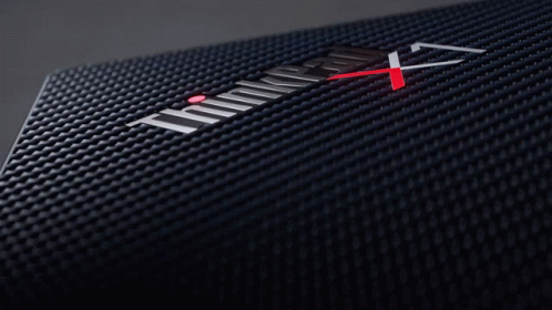 The Word Thinkpad Is On A Black Background GIF