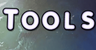 The Word Tools Is On A Blue And Green Background GIF