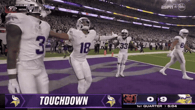 The Word Touchdown That Is On A Sports Screen GIF