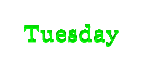 The Word Tuesday Is In Green On A White Background Sticker