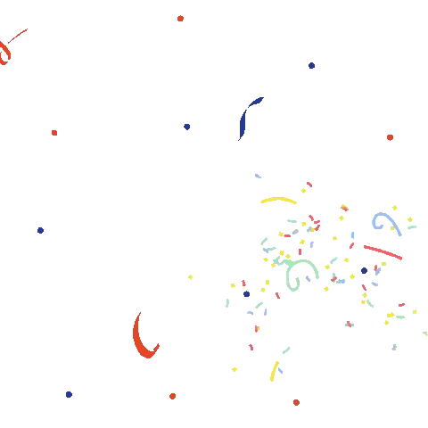 The Word Tuesday Is On A White Background With Confetti Sticker