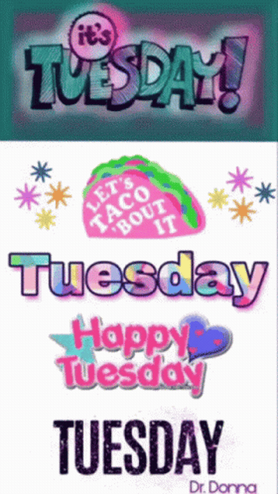 The Word Tuesday That Is On A Poster GIF