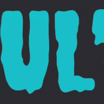 The Word Ul Is Written In A Blue Font On A Black Background GIF