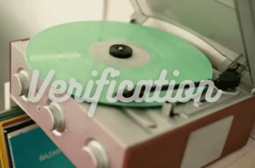 The Word Verification Is On The Record Player GIF
