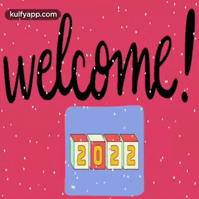 The Word Welcome Is On A Pink Background GIF