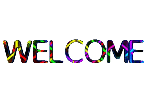 The Word Welcome Is Written In Rainbow Colors Sticker