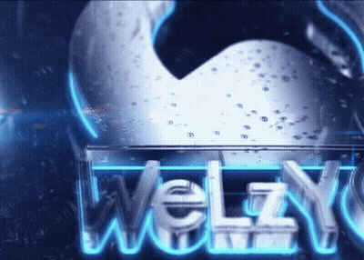 The Word Welzy That Is Glowing In Blue GIF