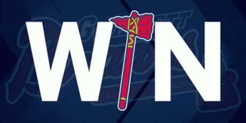 The Word Win With A Red Axe On It GIF