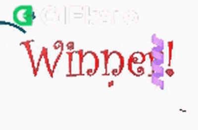 The Word Winner Is Written In Red And Green On A White Background . GIF