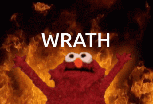 The Word Wrath That Is On A Red Background GIF