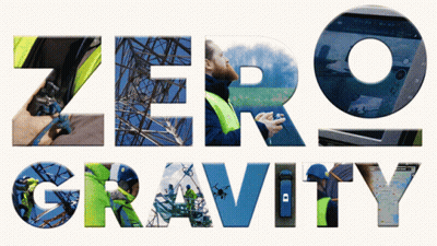 The Word Zero Gravity Is Displayed With A Man Holding A Remote Control GIF