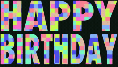 The Words Happy Birthday Are Displayed In Colorful Letters GIF