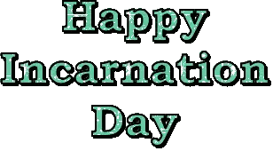 The Words Happy Incarnation Day Are Written In Green Letters Sticker