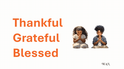 The Words Thankful Grateful Blessed Are On A White Background GIF