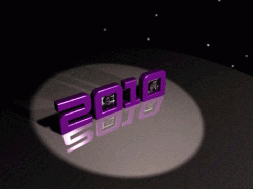The Year 2010 Is Displayed On A Black Background GIF