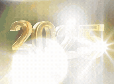 The Year 2025 Is Written In Gold Letters GIF