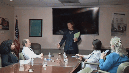 Theo Von Doing Group Cheer With Staff GIF