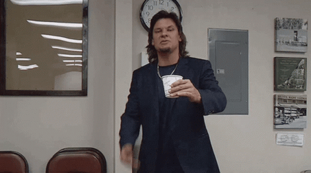 Theo Von Holding White Paper Cup On Palm GIF