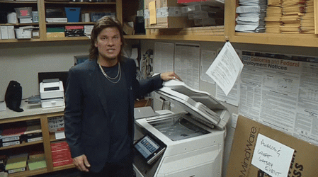 Theo Von Photocopying His Face GIF