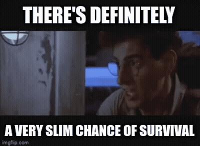 There Is Definitely A Very Slim Chance Of Survival In This Meme . GIF