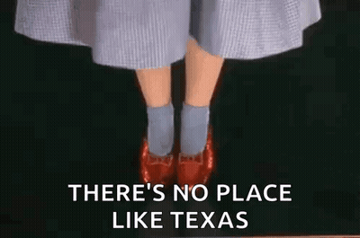 There Is No Place Like Texas Written On A Black Background . GIF