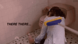 There There Slumped Crying Broom Stick  GIF
