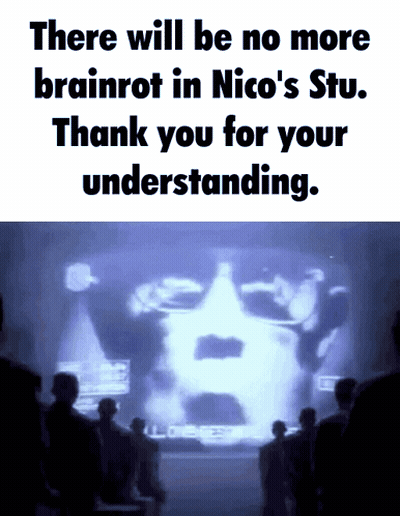 There Will Be No More Brainrot In Nico 'S Stu . GIF
