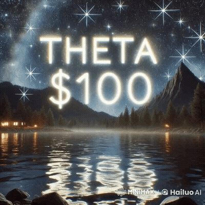 Theta $100 Poster With Lake Background GIF