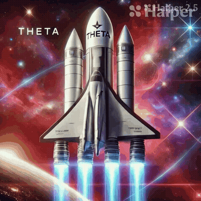 Theta Ad Shuttle Flying Through Space GIF