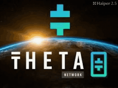 Theta Network Logo With Earth Background GIF