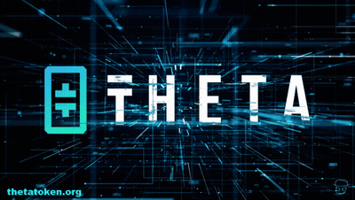 Theta On Blue Background GIF