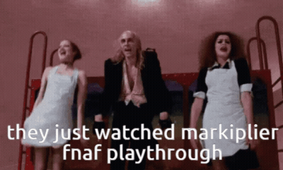 They Just Watched Markiplier FNAF Playthrough Red Background GIF