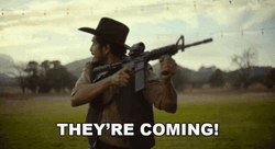 Theyre Here Wielding Weapon Forever Purge GIF
